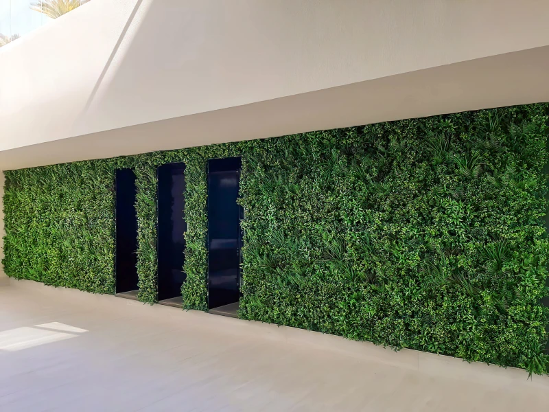artificial green wall in private residence