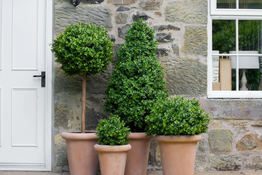 potted artificial topiary