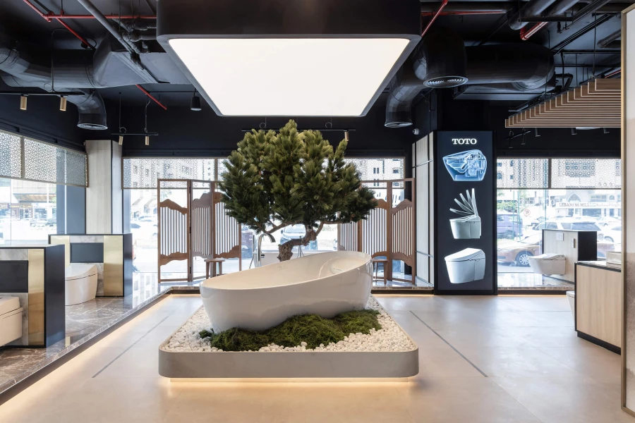 artificial tree and underplanting