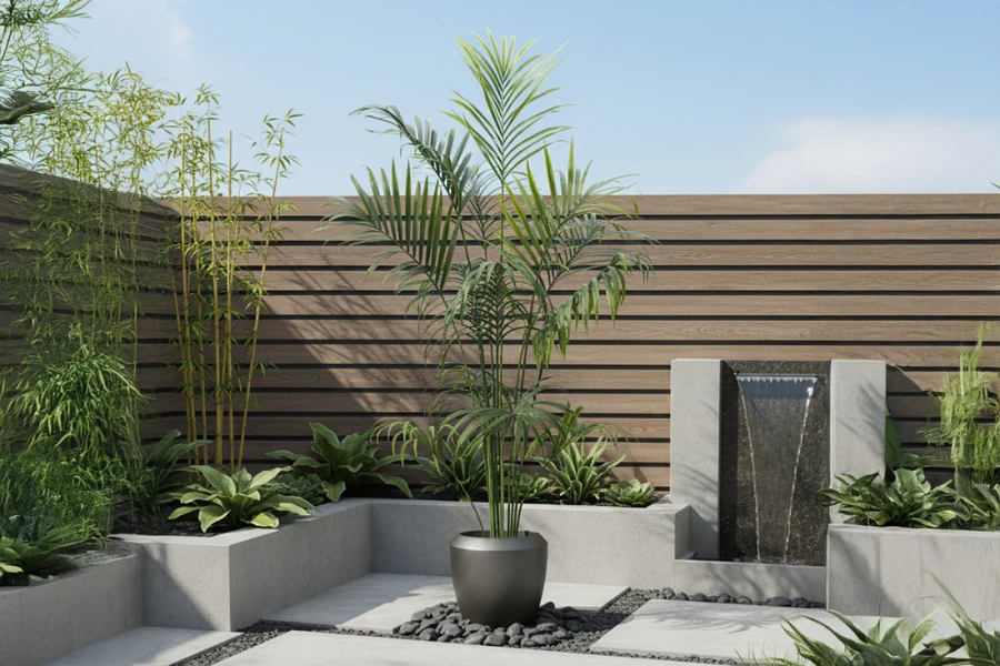 An artificial tree placed in an outdoor setting