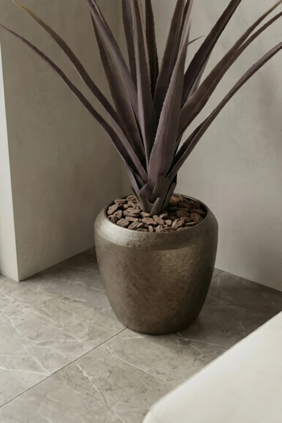 Artificial Screw Pine in Mocha Earle Dumpy Pot - 110cm