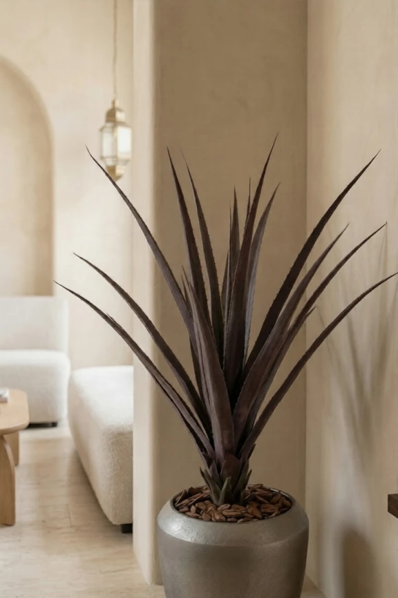 Artificial Screw Pine in Slate Earle Dumpy Pot - 110cm