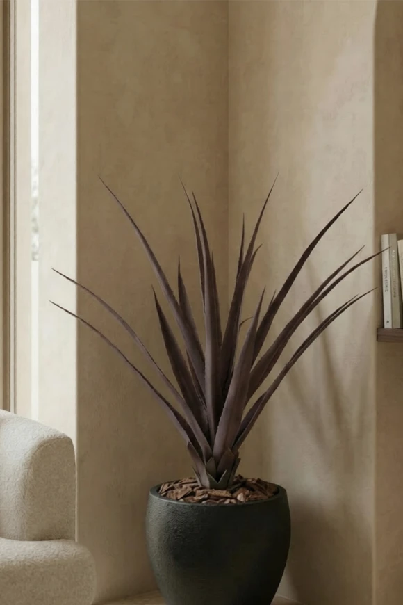 Artificial Screw Pine in Black Easington Pot - 110cm