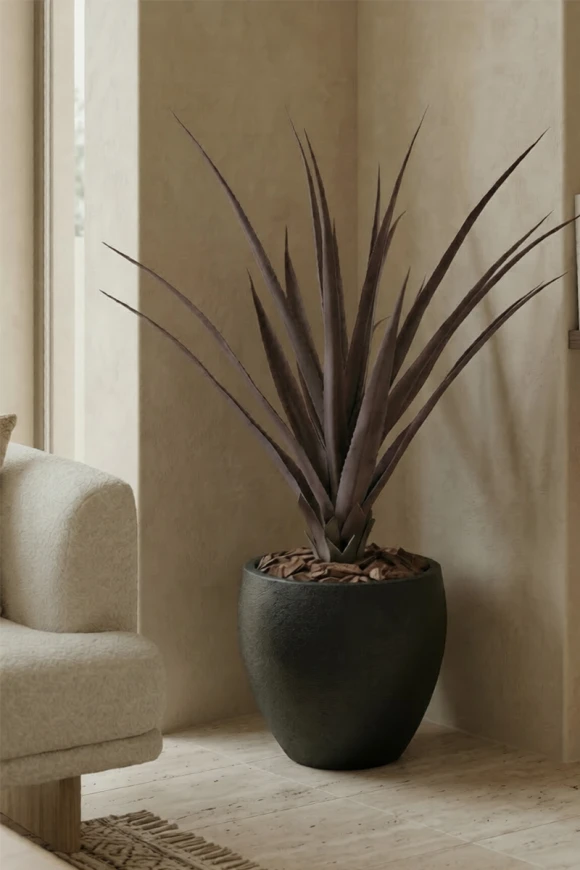 Artificial Screw Pine in Black Easington Pot - 110cm