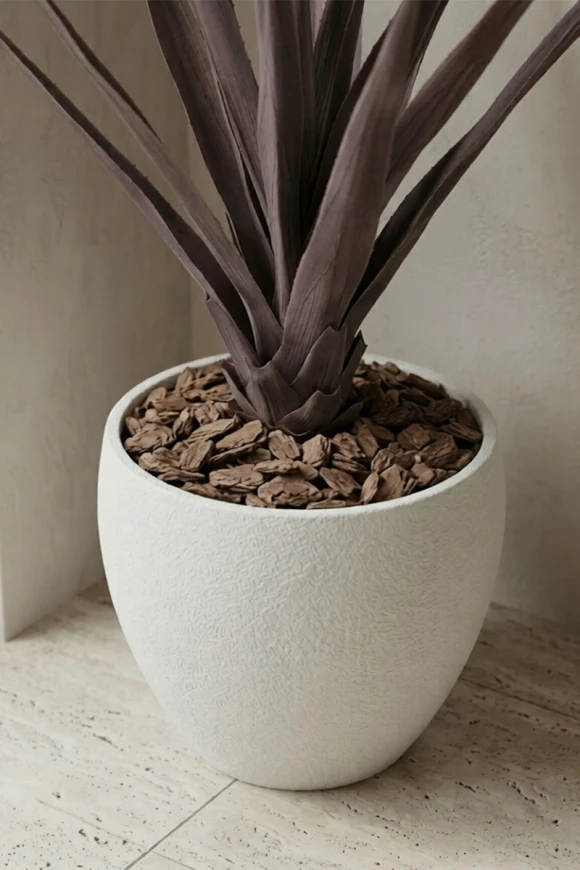 Artificial Screw Pine in White Easington Pot - 110cm
