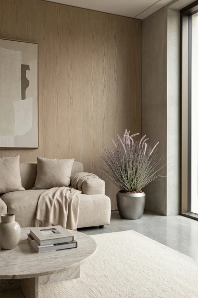 Artificial Dogtail Grass in Slate Earle Dumpy Pot - 110cm