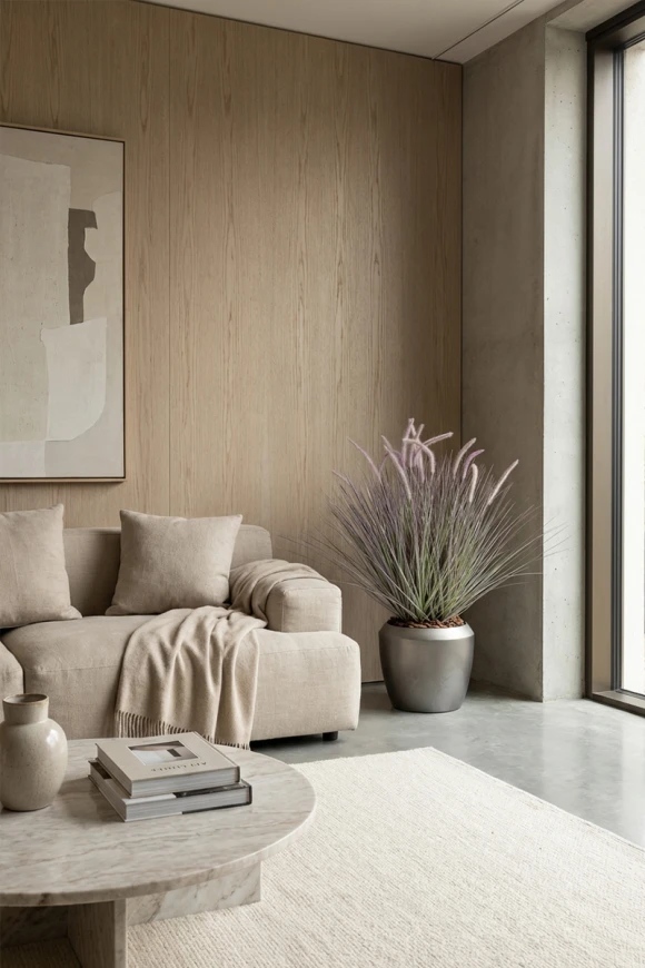 Artificial Dogtail Grass in Slate Earle Dumpy Pot - 110cm