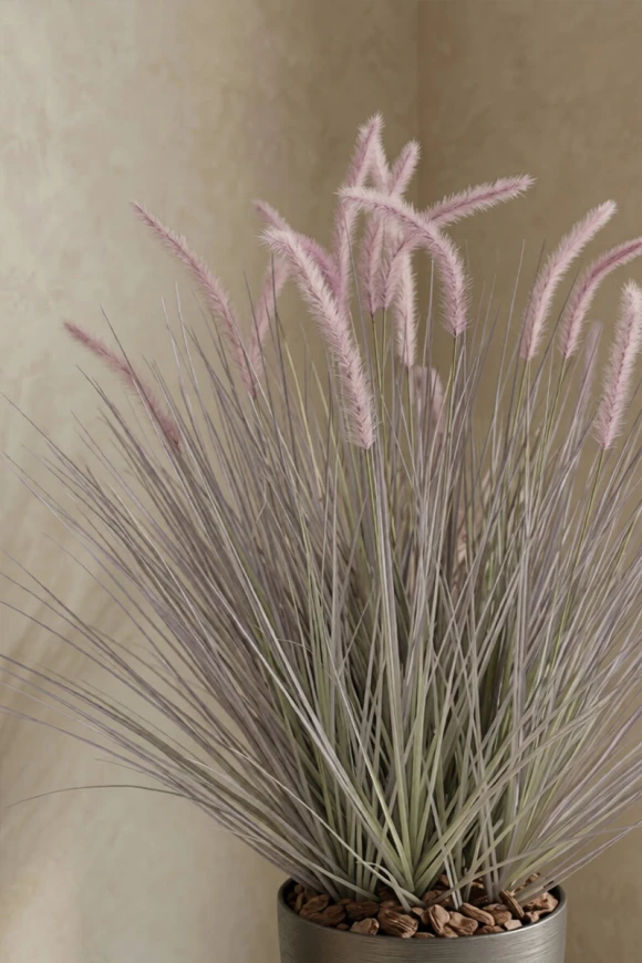 Artificial Dogtail Grass in Charcoal Buxley Pot - 110cm
