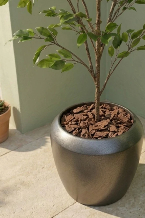 Outdoor Artificial Ficus Tree in Slate Earle Dumpy Pot - 140cm