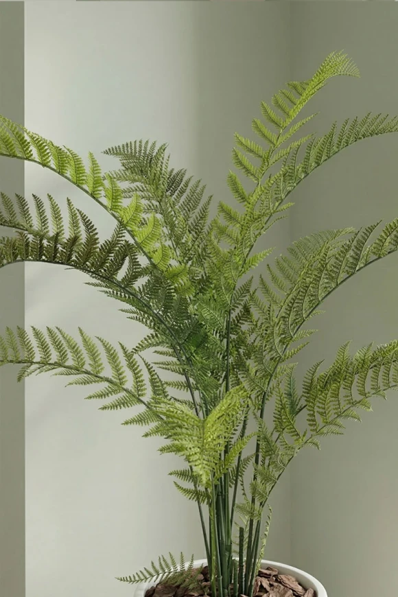 Artificial Woodwardia Fern in White Easington Pot - 140cm