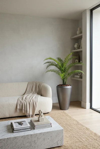 Artificial Woodwardia Fern in Slate Tall Earle Pot - 160cm