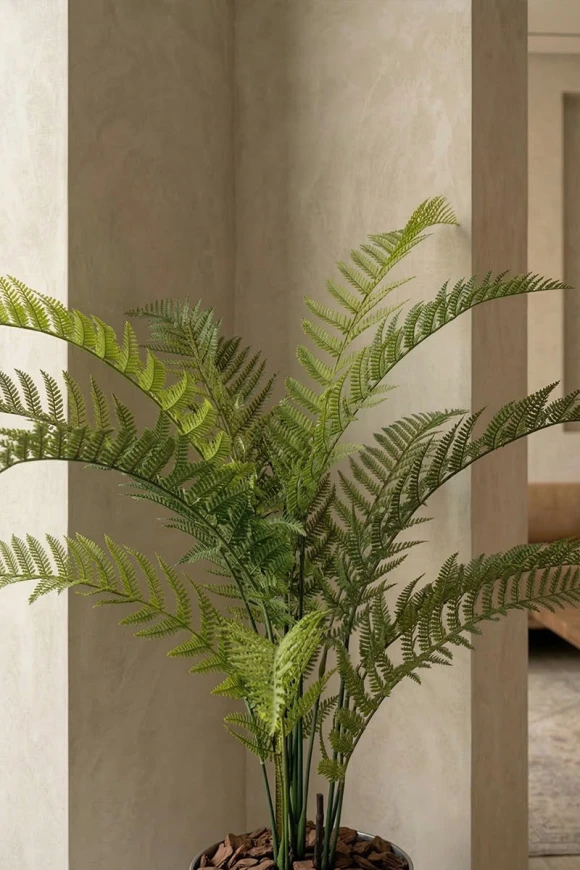Artificial Woodwardia Fern in Silver Buxley Pot - 140cm