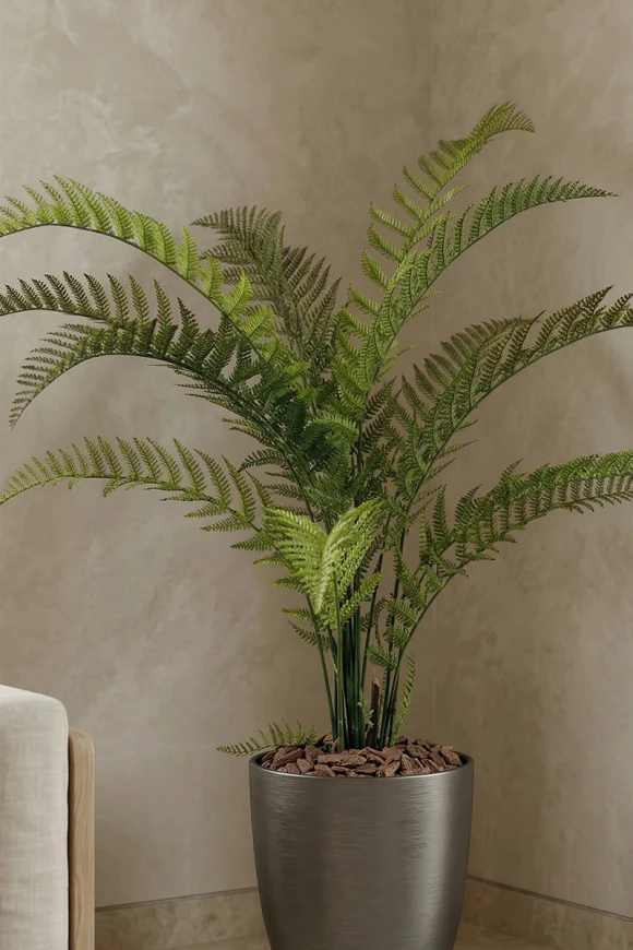 Artificial Woodwardia Fern in Charcoal Buxley Pot - 140cm