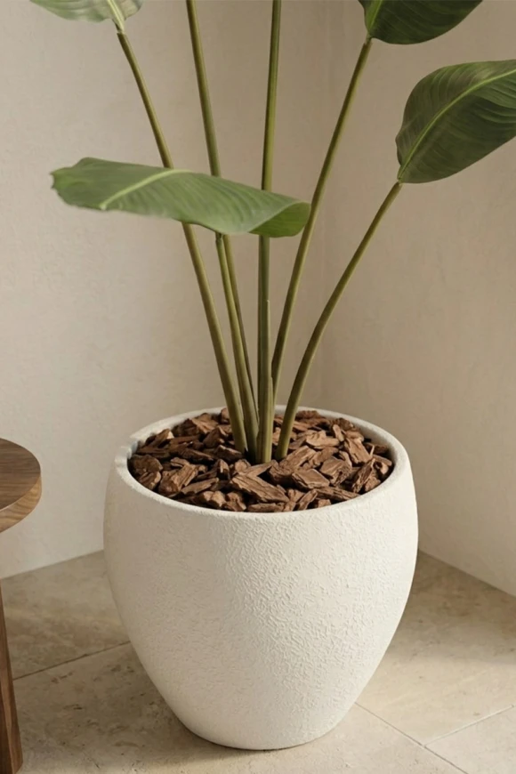 Artificial Traveller Palm in White Easington Pot - 170cm