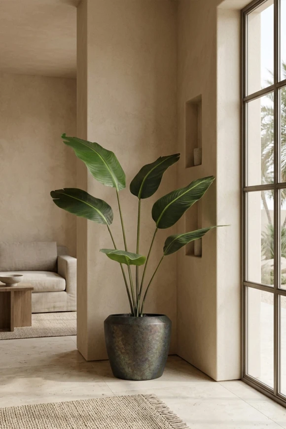 Artificial Traveller Palm in Mocha Earle Dumpy Pot - 170cm