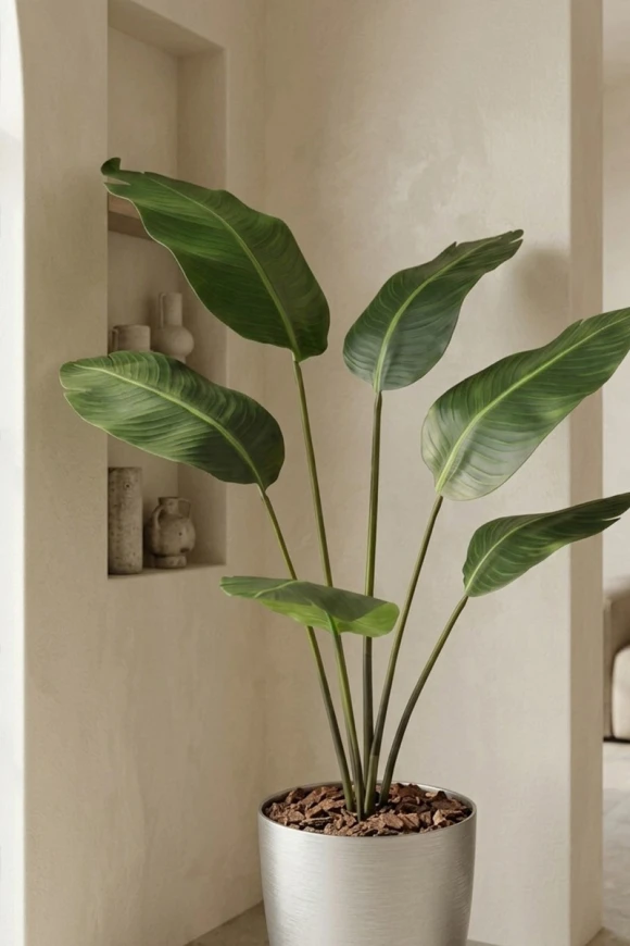 Artificial Traveller Palm in Silver Buxley Pot - 170cm