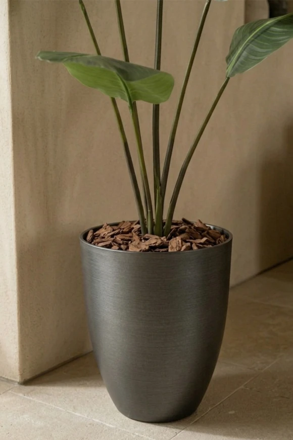 Artificial Traveller Palm in Charcoal Buxley Pot - 170cm
