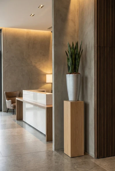 Artificial Green Snake Plant in Tall Silver Buxley Pot - 62cm