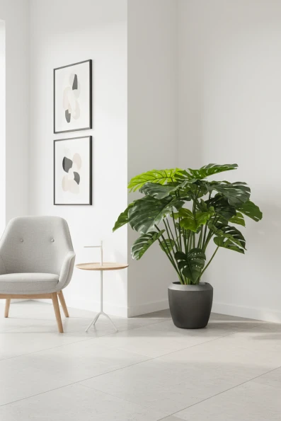 Artificial Monstera in Slate Earle Dumpy Pot - 120cm