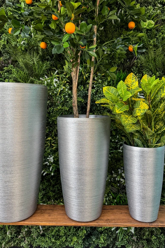 Image of Tall Buxley Pot, Silver - Medium