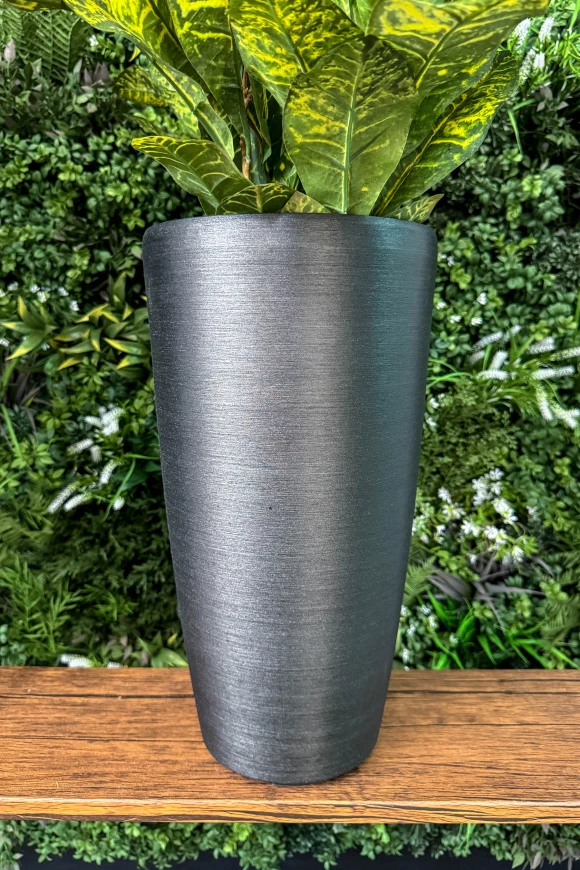 Image of Tall Buxley Pot, Charcoal - Small
