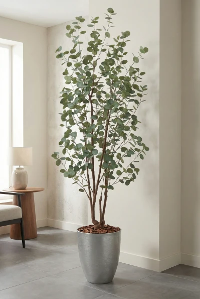 Eucalyptus Tree in Silver Buxley Pot - 240cm