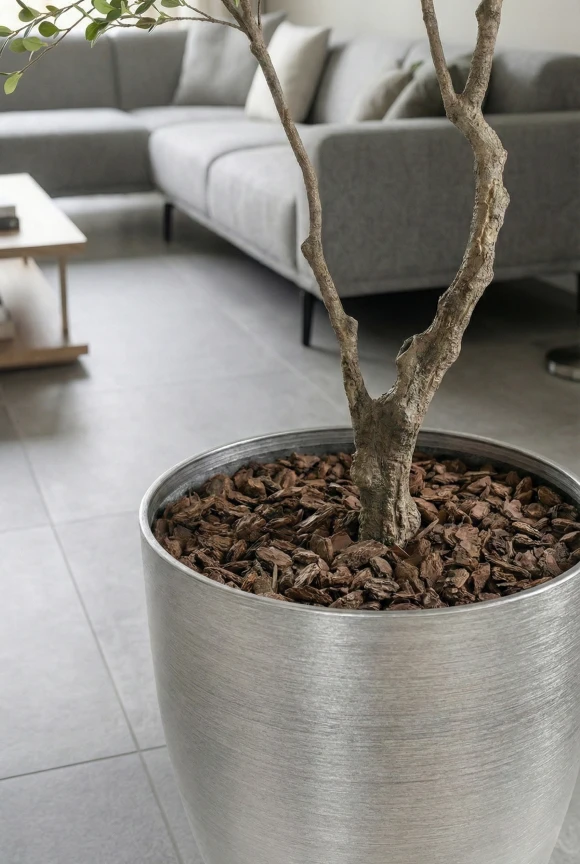 Bucida Tree in Silver Buxley Pot - 210cm