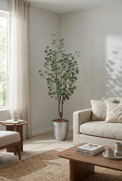 Eucalyptus Tree in Silver Buxley Pot - 180cm