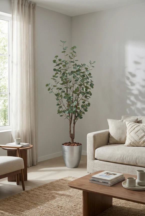 Eucalyptus Tree in Silver Buxley Pot - 180cm