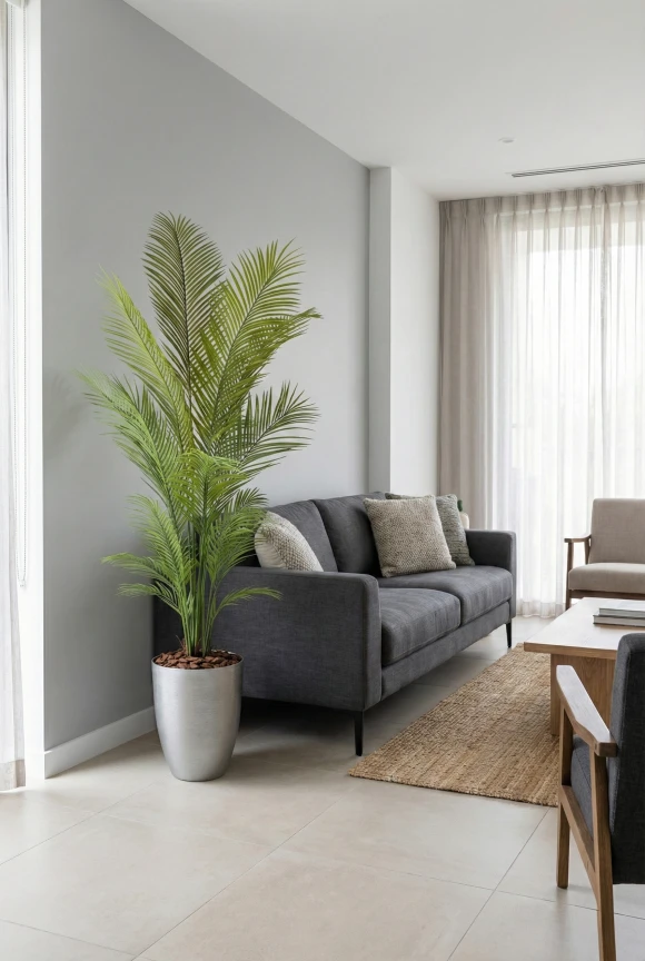Areca Palm in Silver Buxley Pot - 170cm