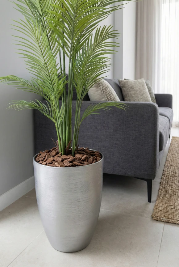 Areca Palm in Silver Buxley Pot - 170cm