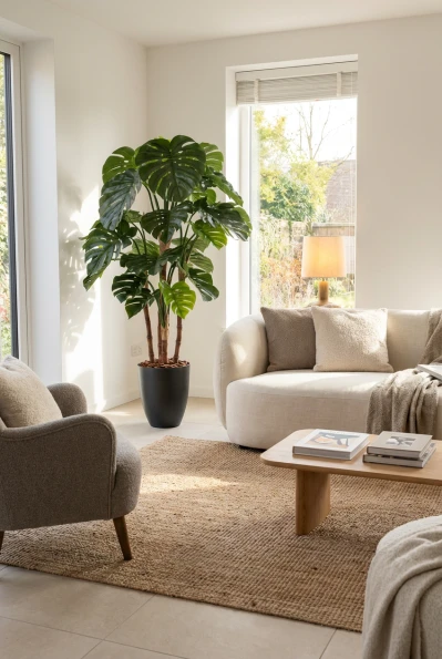 Artificial Monstera in Charcoal Buxley Pot - 165cm