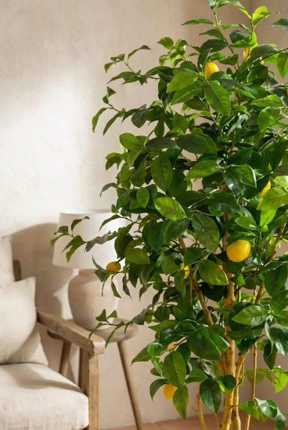 Artificial Lemon Tree in Silver Buxley Pot - 150cm