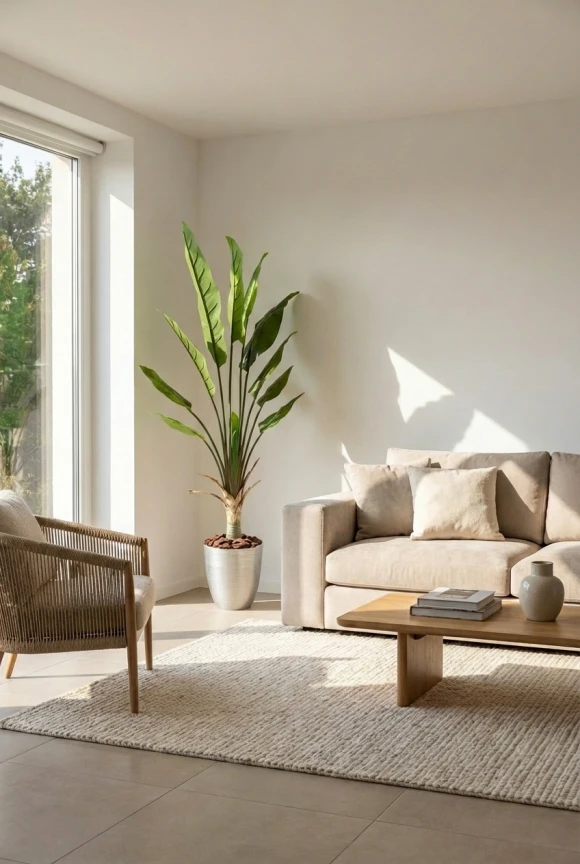 Artificial Traveller Palm in Silver Buxley Pot - 150cm