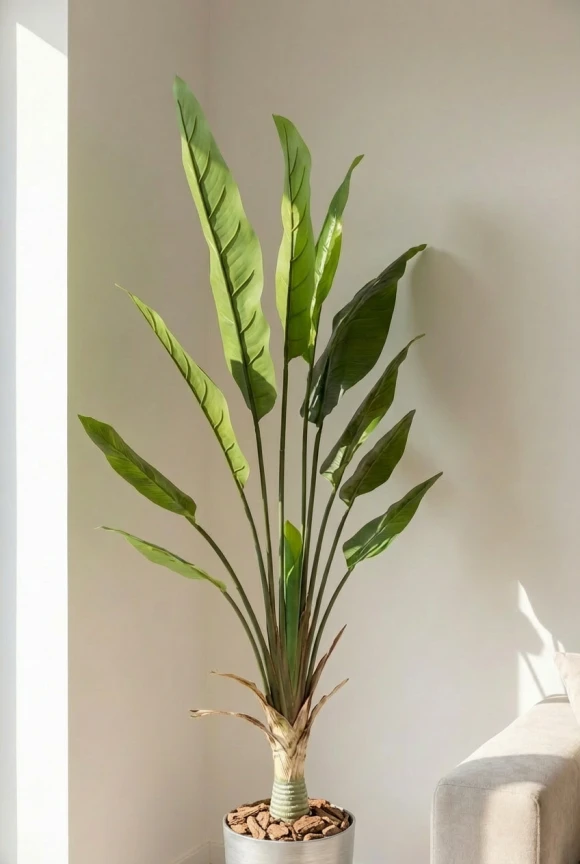 Artificial Traveller Palm in Silver Buxley Pot - 150cm