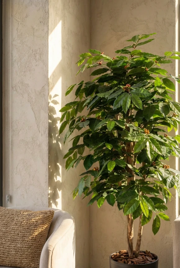 Artificial Coffee Tree in Charcoal Buxley Pot - 150cm