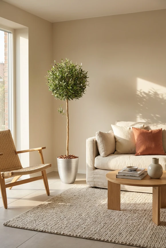 Artificial Olive Ball Tree in Silver Buxley Pot - 150cm