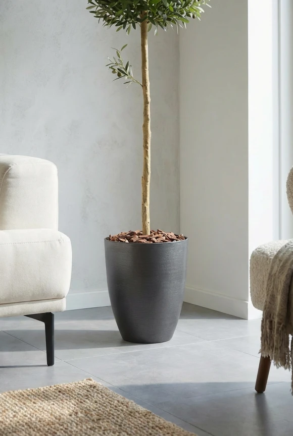 Artificial Olive Ball Tree in Charcoal Buxley Pot - 150cm