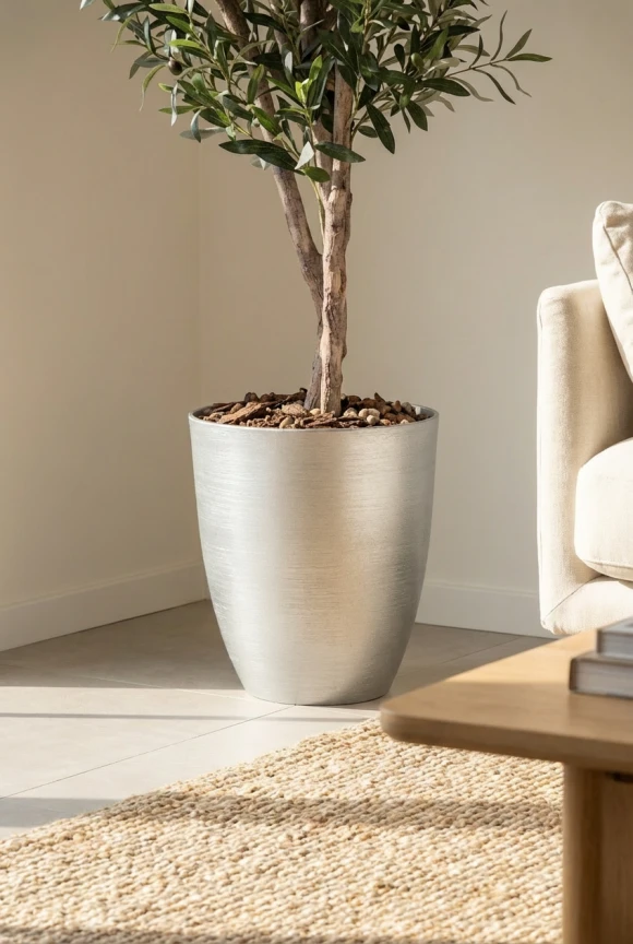 Artificial Olive Tree in Silver Buxley Pot - 150cm