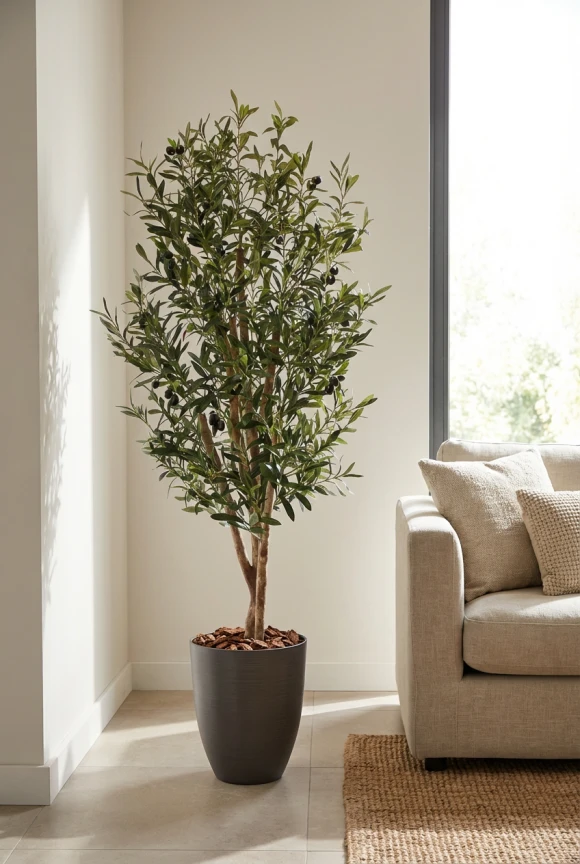 Artificial Olive Tree in Charcoal Buxley Pot - 150cm