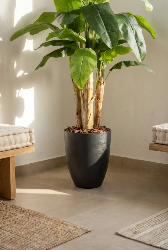 Artificial Banana Tree in Charcoal Buxley Pot - 140cm