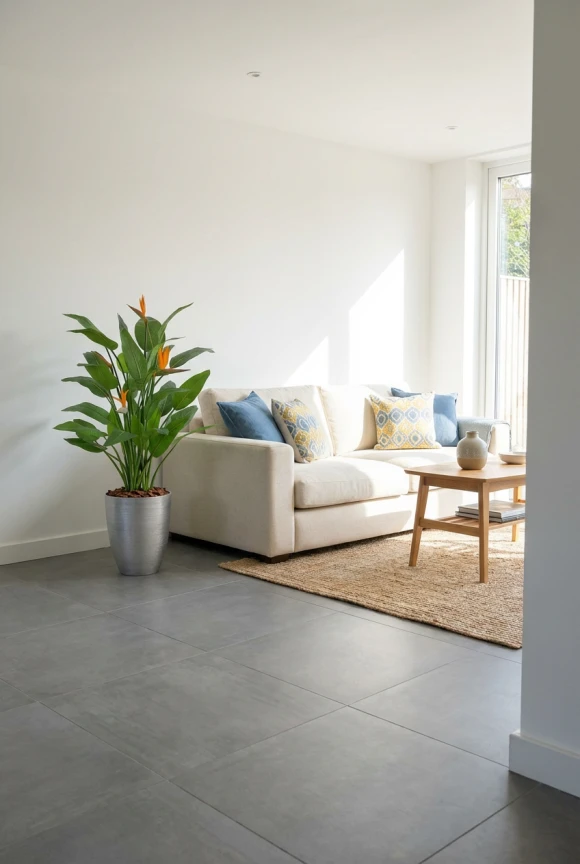 Artificial Flowering Bird of Paradise in Silver Buxley Pot - 120cm