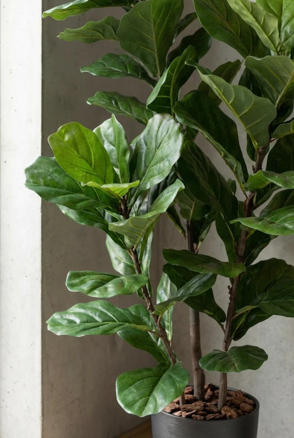 Artificial Fiddle Leaf in Charcoal Buxley Pot - 150cm