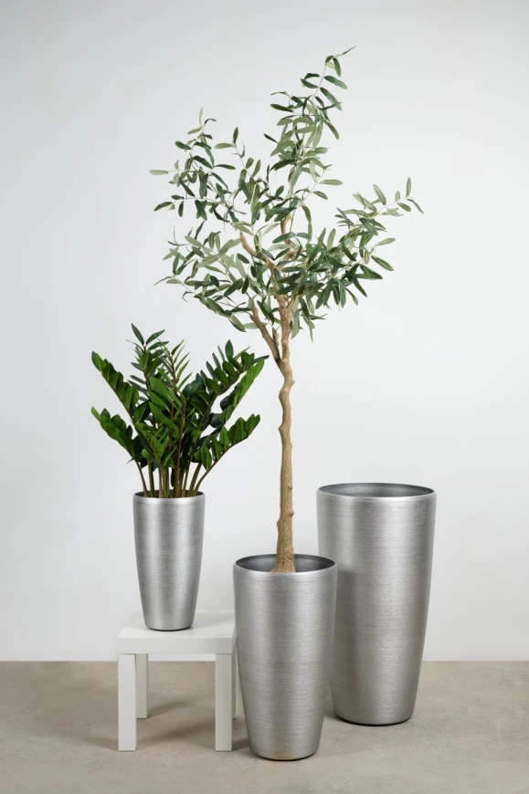 Tall Buxley Pot, Silver - Small
