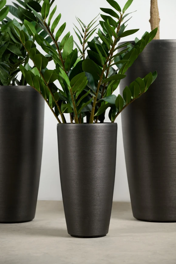 Tall Buxley Pot, Charcoal - Medium