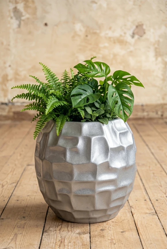 Image of V-Pot Mosaic Ball A Silver 25x25x25cm