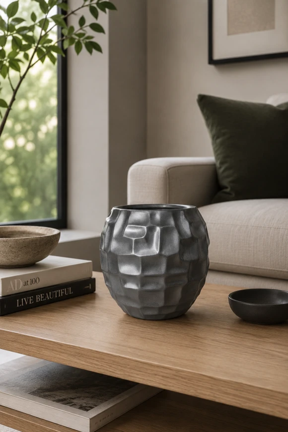 Image of V-Pot Mosaic Ball A Silver 25x25x25cm