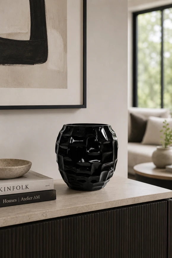 Image of V-Pot Mosaic Ball A Black 25x25x25cm