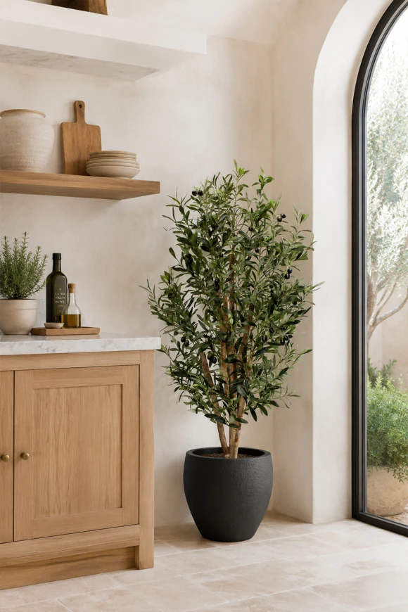 Image of Artificial Olive Tree in Easington Pot - 150cm