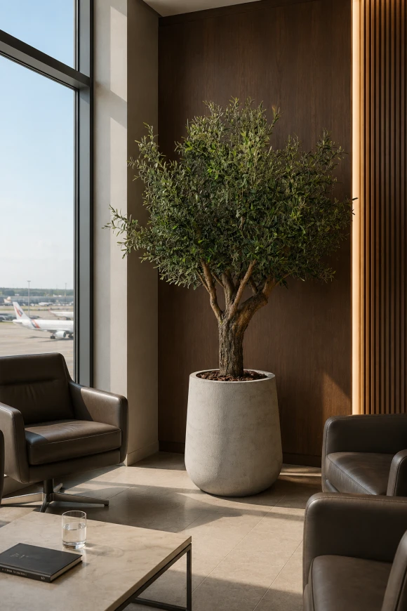 Image of Premium Artificial Olive Tree on Single Natural Trunk - 230cm